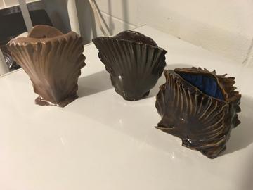 Wedge ceramic vases