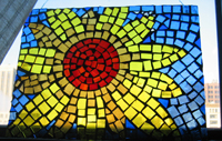 Glass mosaic flower